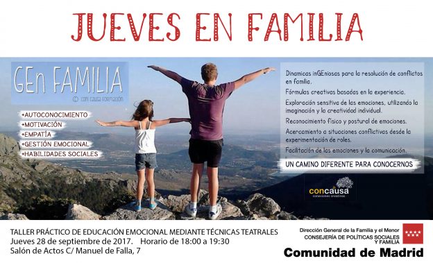 Charlas «Jueves en Familia»: 28 de septiembre. Taller práctico de Educación Emocional.